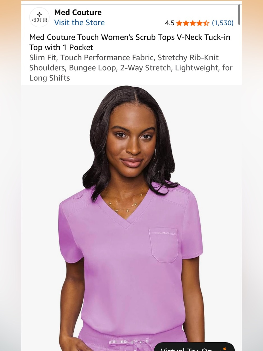 Med Couture V-neck scrub top & Jogger pants - Picture 2 of 3
